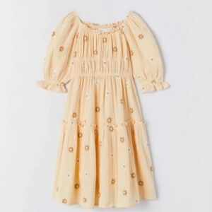 Zara Girls Yellow Sundress with Embroidered Flowers 13-14